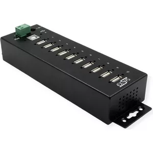 USB-концентратор Exsys EX-1170HMVS 10 портов металлический DIN-rail с защитой от ЭСР 15 кВ