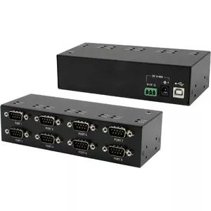 Serial to USB adapter, Exsys EX-13078 — USB 2.0 to 8× RS-232 ports, FTDI chipset, metal housing