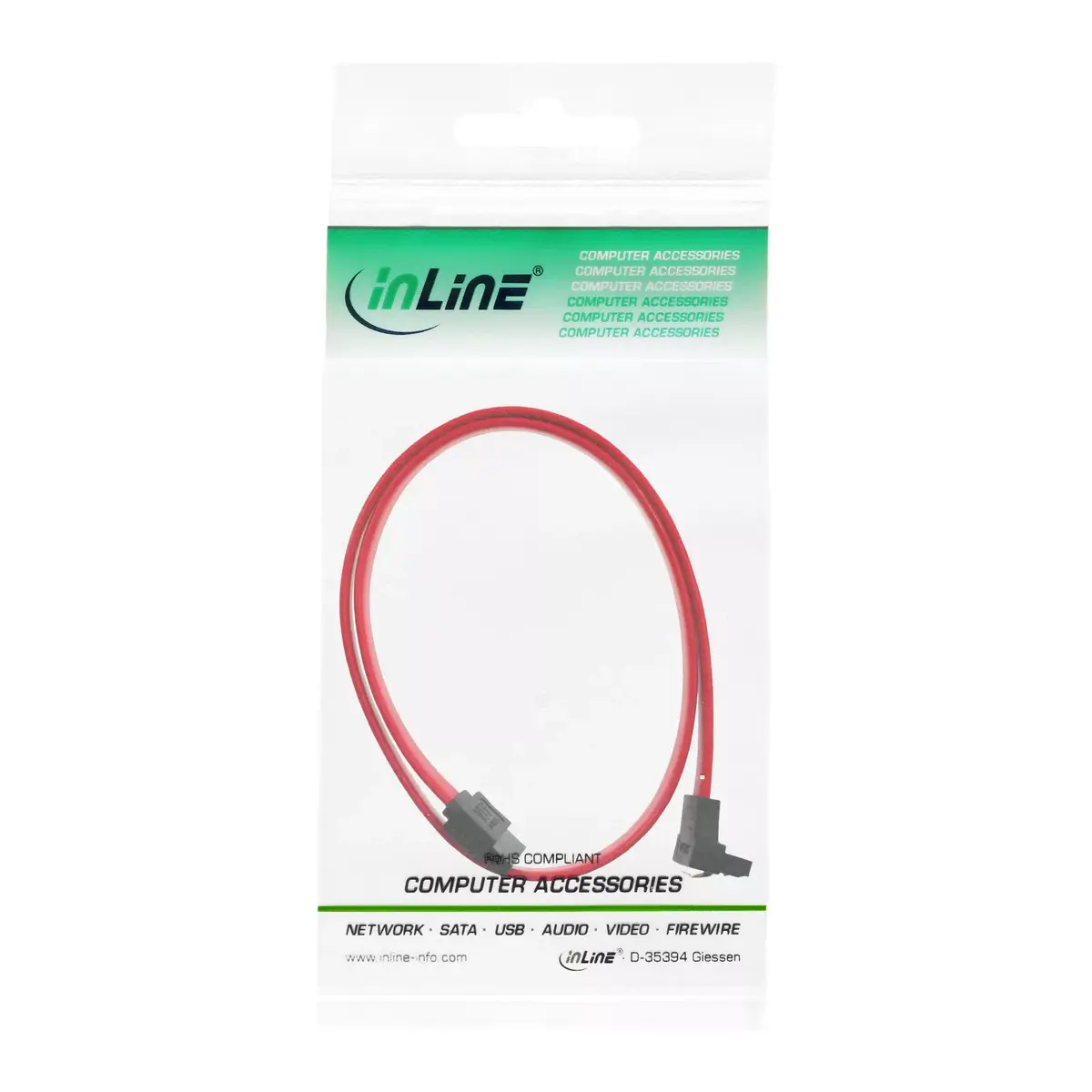 InLine SATA kabelis 90° 0.3m Photo 2