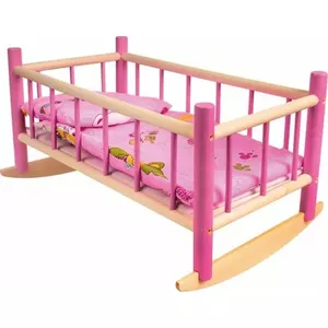 Lazur Mix ALEX cradle, wooden, colorful with 60 cm bedding