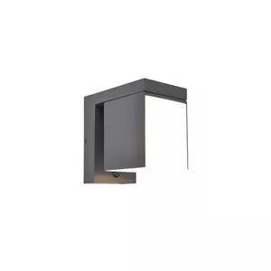Lutec PRIMA Solar Hybrid LED Wall Light, 9.5W, 3000K, IP54, Anthracite