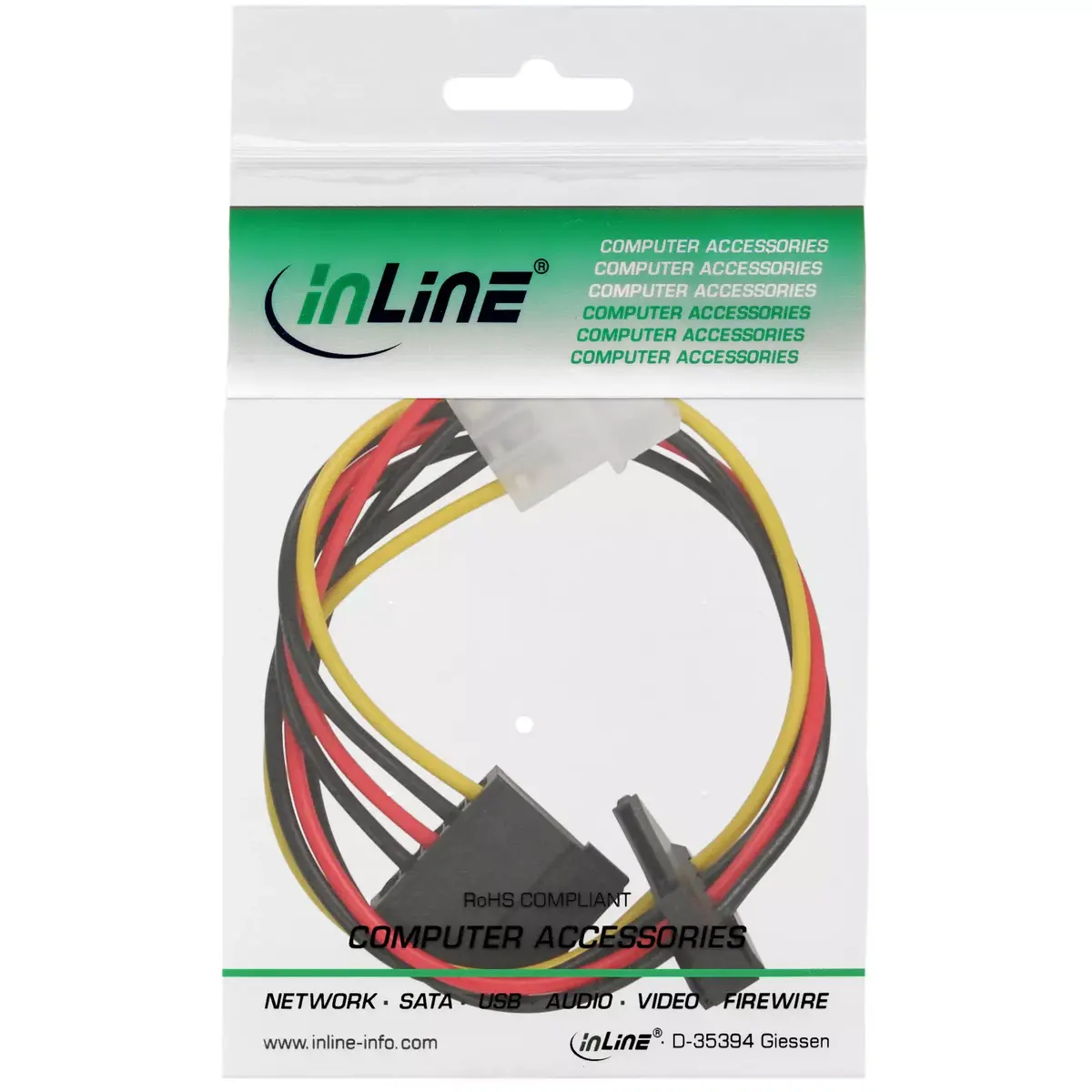 InLine iekšējais barošanas kabelis 1x 4pin Molex / 2x SATA Photo 2