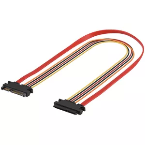 Goobay 93945 SATA kabelis 0,3 m SATA 7-pin + 15-pin Melns, Oranžs, Sarkans, Dzeltens