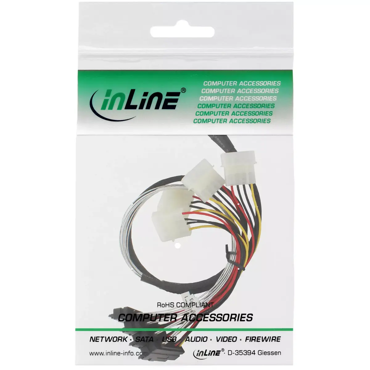 InLine SAS kabelis Mini SAS SFF-8087/4x SAS SFF-8482+power Photo 2
