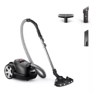 Cilindriskais putekļusūcējs Philips 8000 series XD8122/10 — 900 W, putekļu maisiņš 4 l, HEPA filtrs, melns