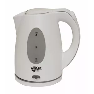 Electric kettle BESK 1.5 L 2200 W white — cordless stainless-steel heating element