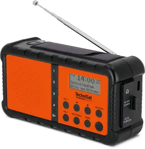 Portable DAB+/FM Radio TECHNISAT TechniRadio Solar 2 with Solar Panel, Battery-Powered Portable Radio
