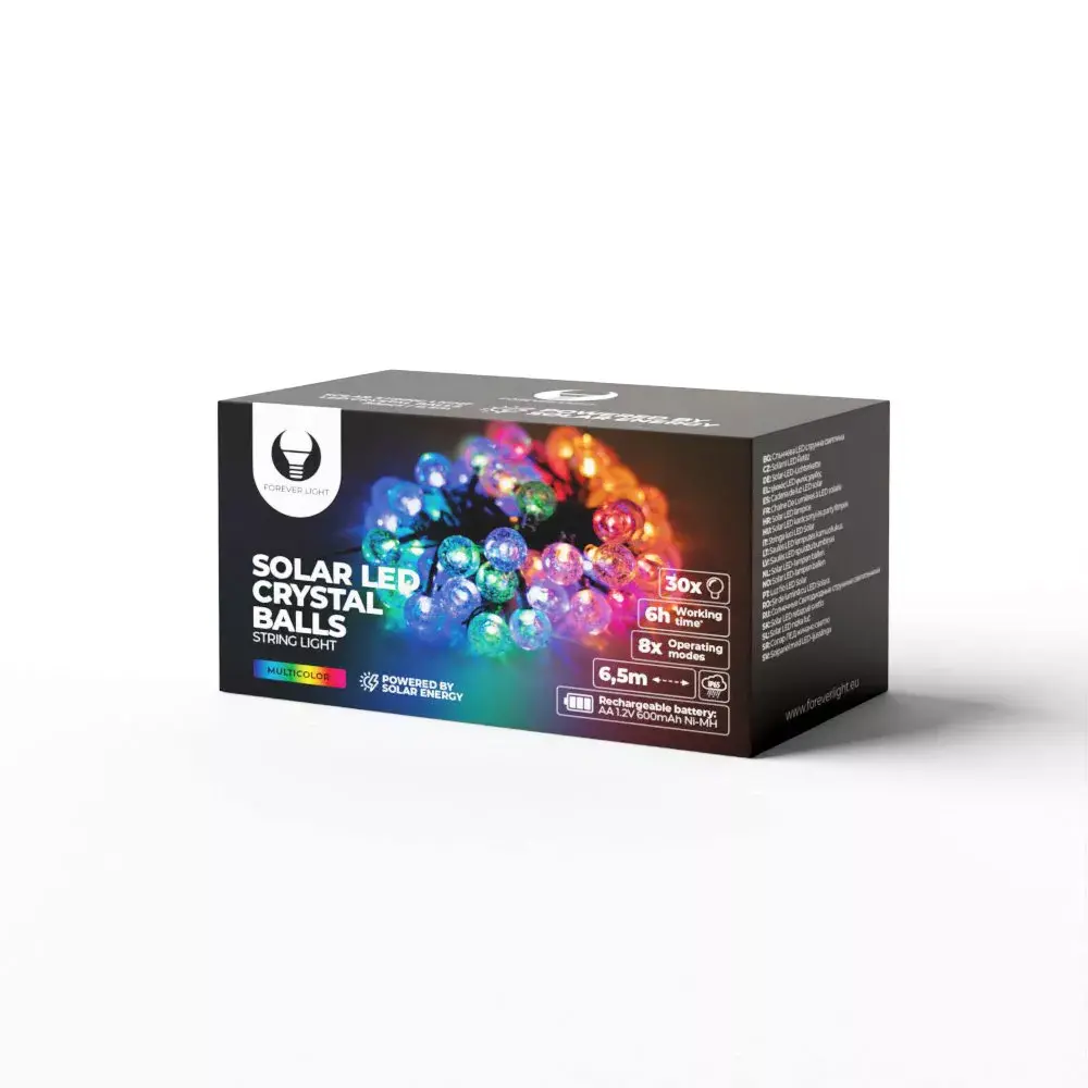 Saules LED gaismas virtene Crystal Balls