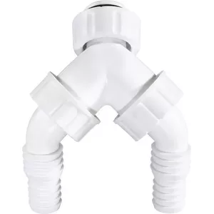 Double device connection socket Xavax Model 00220746 with backflow preventer for dual appliance connection