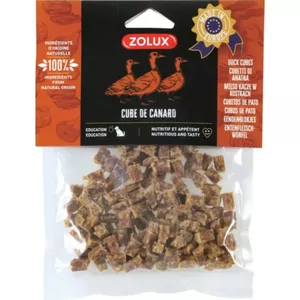 Лакомство для собак ZOLUX Duck Cubes 100 г — небольшие кубики из утки для дрессировки
