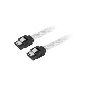SATA kabelis Sharkoon Sata 3 0.3m 7-pins Melns Balts