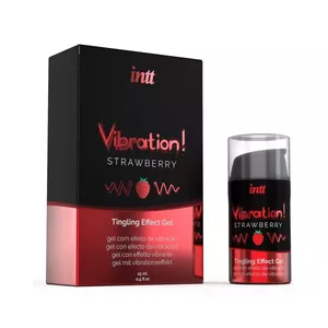 Intt Vibration Strawberry 15 ml – stimulating gel with vibrating, pulsating and warming effect