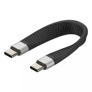 USB cable Techly ICOC-USBC-FL-U4 USB4 Gen 2x2 0.124 m Black