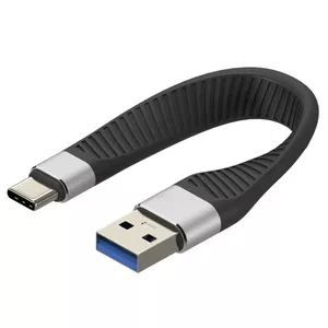 USB-C to USB-C cable TECHLY ICOC-USBC-FL-U322, USB 3.2 Gen 2 (10 Gbit/s), 0.12 m, Black