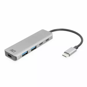 ACT AC7072 USB 3.2 Gen 1 Type-C хаб 5000 Mbit/c Чёрный Серый