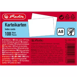 Herlitz 50021406 kartotēkas kartīte Balts 10 pcs