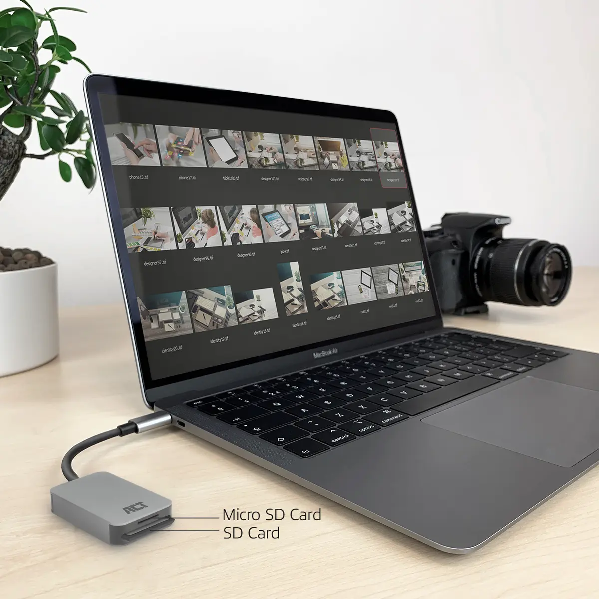 ACT AC7056 USB-C Karšu Lasītājs SD un MicroSD Photo 7