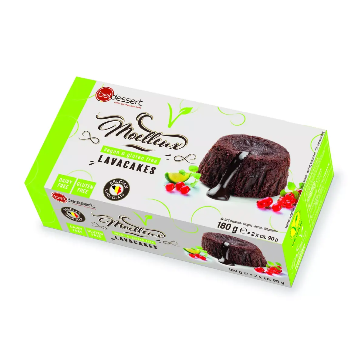 BELDESSERT Vegānu šokolādes lava kūka Saldēta