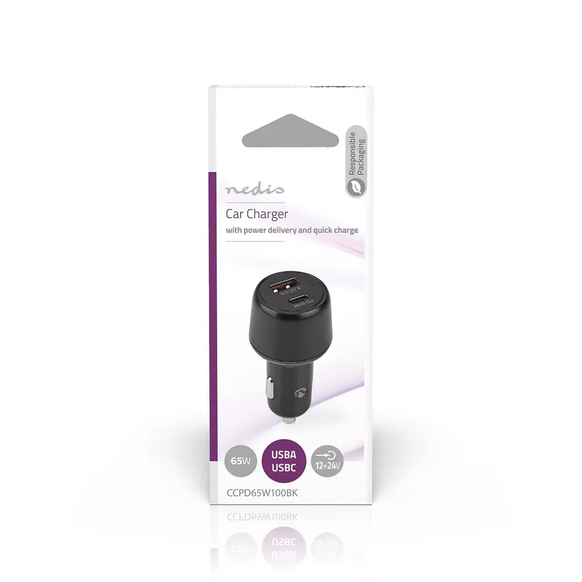 Car Charger Nedis CCPD65W100BK Photo 6
