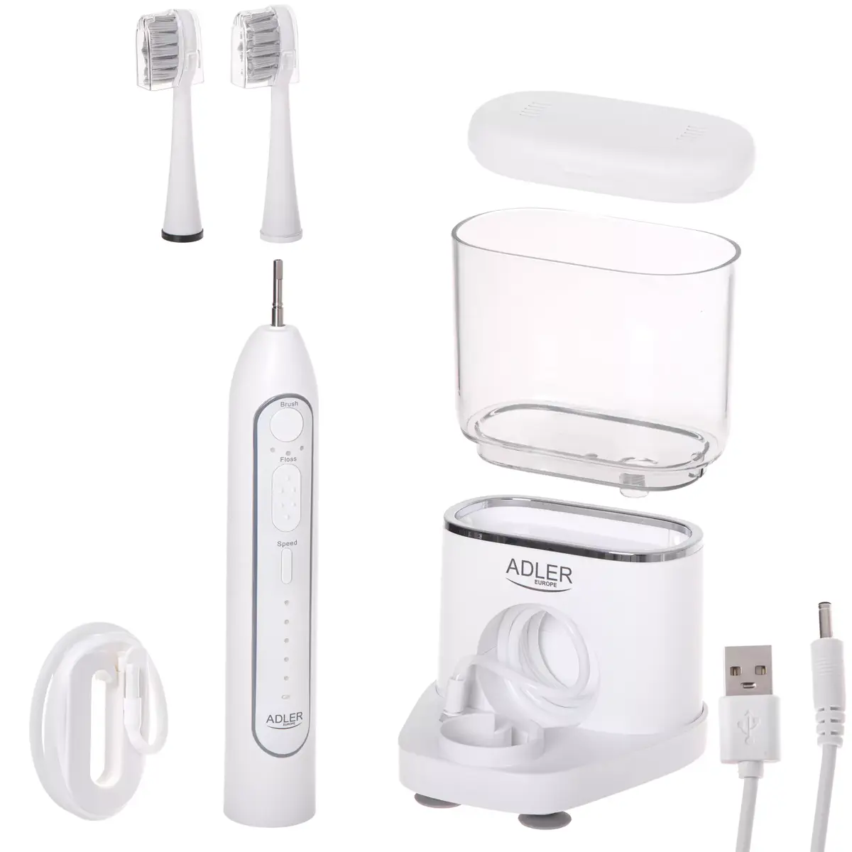Toothbrush Adler 2-in-1 Water Flossing Sonic Brush AD 2180w Photo 12