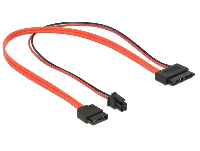 SATA kabelis DeLOCK 0.3m SATAIII 7p + 4p/Slim SATAIII 13p Photo 2
