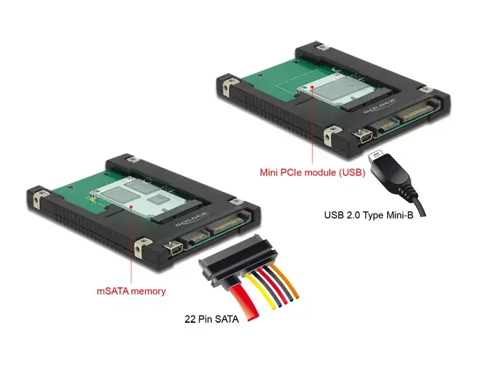 Iekšējais SATA USB 2.0 adapteris DeLOCK 62853 Photo 2