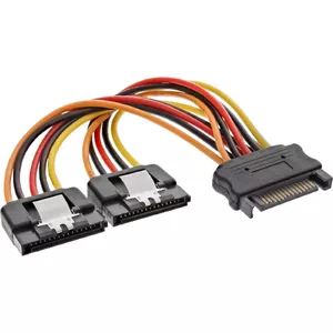 InLine SATA Power Y-Cable sieviešu / 2x vīriešu ar drošības slēdzeni 29683C