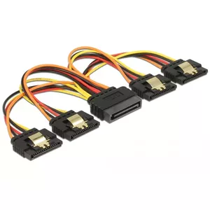 SATA кабель DeLOCK 60156 0.15 м SATA 15-pin 4 x SATA 15-pin Многоцветный