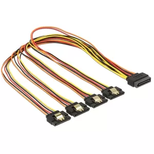 SATA kabelis DeLOCK 60158 0.5m SATA 15-pin 4 x SATA 15-pin daudzkrāsains