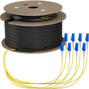 EFB Elektronik O8322S90OS2 optiskais kabelis 90m OS2 8x LC uz 8x LC U-DQ(ZN) BH melns zils dzeltena