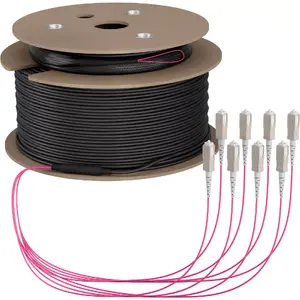 Оптоволоконный кабель EFB Elektronik O8321S70OM4 8x SC OM4 70 м Бежевый Черный Магента