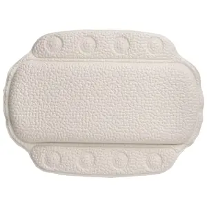 Bath pillow SUNDO model 18640 with suction cups — PVC tub headrest 320×230 mm, white