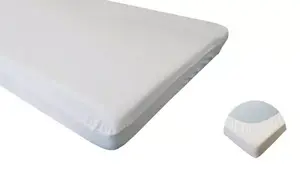 Mattress cover SUNDO 140x200 cm waterproof breathable protective oilcloth, white, reusable