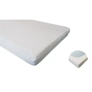 Fitted breathable terry mattress sheet SUNDO model 40716, elastic edges, fitted style