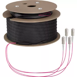 Оптоволоконный кабель EFB Elektronik O8301S110OM4 4x SC OM4 110 м Бежевый Черный Магента