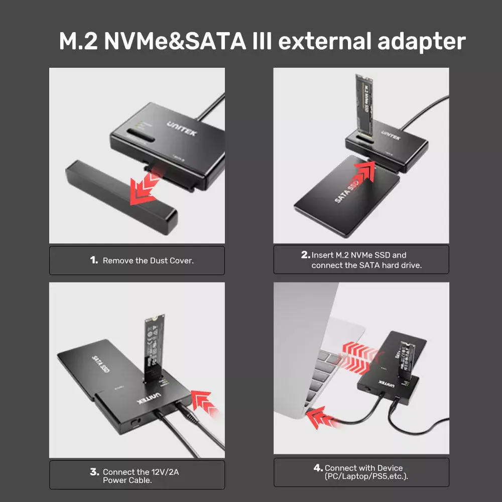 SSD enclosure UNITEK S1232A01-EU Photo 4