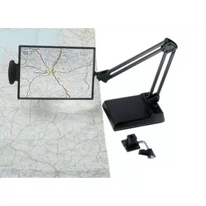 Galda lupa SUNDO 27615 — 2× palielinājums, LED gaisma, metāla grozāms skavas statīvs (24×16,5 cm)