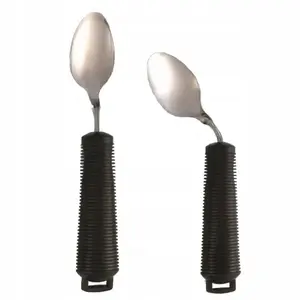 Spoon SUNDO 22733 for disabled people, flexible tip, ergonomic rubber handle, 210 mm, grey