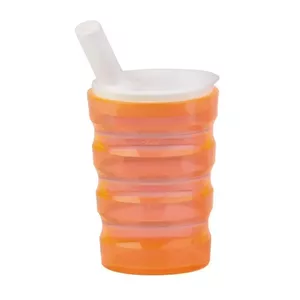 Adaptive travel cup SUNDO 21015 — 200 ml polypropylene mug with lid, microwave and dishwasher safe, orange
