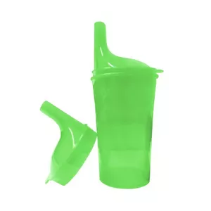 Pretpilēšanas drošs krūzīte SUNDO 20330 — 250 ml, zaļa, polipropilēna ar vāciņu, droša mikroviļņu un trauku mazgājamā mašīnā
