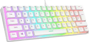 Wired gaming keyboard RAMPAGE RADIANT K11 RGB Red White with RGB lighting
