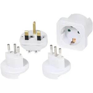Power Plug Adapter Vivanco 36217 Universal White Type F G J L