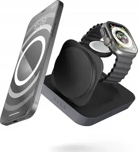 Nightstand Charger Pro 2 wireless charger by Zens — indoor AC fast charging for smartphone, smartwatch, headphones, 1.5 m cable, black