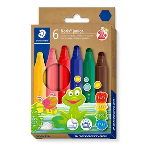 Felt pens Staedtler 329 C6 — 6 colours (Blue, Brown, Green, Pink, Red, Yellow), Bold tip