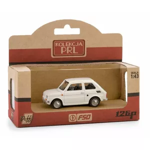 Механическая игрушечная машинка Daffi модель K-569 — реплика Fiat 126p, белая