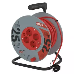 Катушка с удлинителем EMOS P092251 PVC, 4 розетки, 25 м