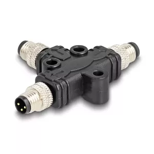 Разветвитель DeLOCK M8 T-Splitter A-coded 3 pin 1 x male to 2 x male параллельное соединение