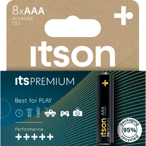 Alkāla AAA baterija itson itsPREMIUM LR03IPR/8HH 1.5V, iepakojumā 8 gab.