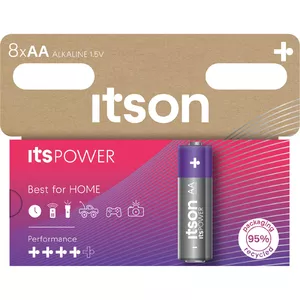 Alkāliskā baterija AA itson itsPOWER LR6IPO/8HH 1,5 V, iepakojumā 8 gab.