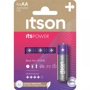 itson Alkalīnās AA baterijas LR6IPO/4CP 1.5V — komplekts 4 gab.
